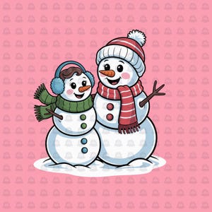 Vintage Snowman PNGs X10 | Retro Christmas Digital Download