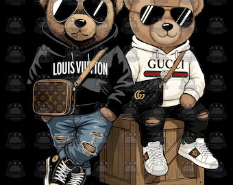 Luxury Designer Teddy Bear Teddies PNG: Urban Streetwear Art (Digital Download) - SVG - PDF Print