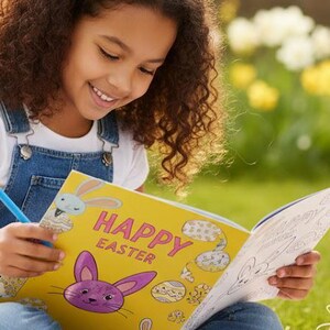 Easter Coloring Book for Kids, Cute Bunny and Egg Activities, Happy Easter Printable, Spring Coloring Pages, Fun Holiday Gift for Children