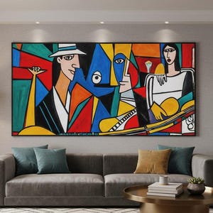 Cubist Rock Star, Picasso Style Wall Art, Digital Print