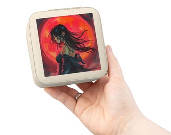 Anime Keepsake Jewelry Box, Manga Organizer Case, Kawaii Red Art Ring Storage, Otaku Collector Gift, Cosplay Trinket Holder, Gift for Her