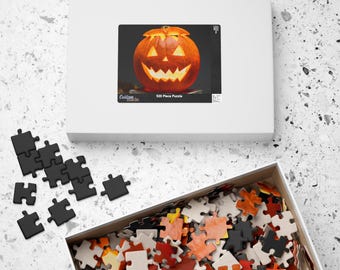 Halloween-Kürbis-Puzzle (110, 252, 520 Teile) – Saisonaler Spaß für alle Altersgruppen, ideal für den Familienspieleabend, gruselige Dekoration, Süßes oder Saures