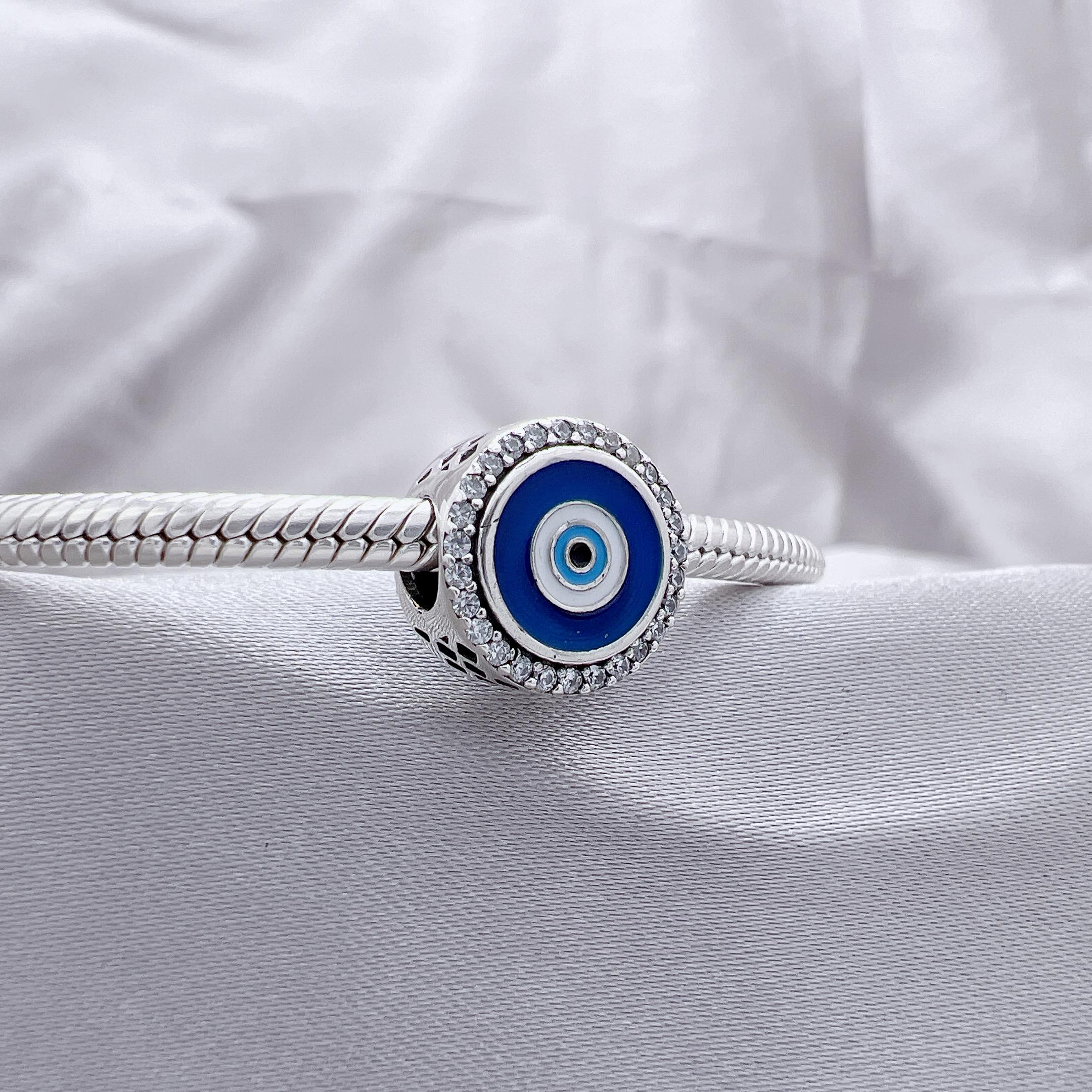 Evil Eye Charm, Pandora Sterling Silver Beads, Birthday Gift for Her, Suitable for Bracelet Accessories