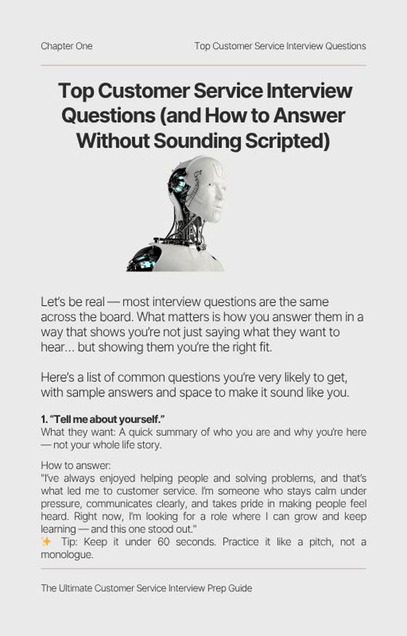 Customer Service Interview Guide L Job Interview Prep PDF L Practice ...