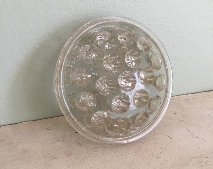 Vintage Large Glass Flower Frog, Floral Arrangement, Home Decor, Clear