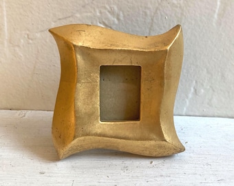 Vintage Wavy Square Gold Frame, Photo Booth Photo, 1990's Home Style