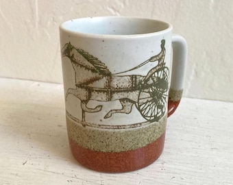 Vintage Horse and Buggy Stoneware Mug, Weather Vane, Coffee/Tea Gift