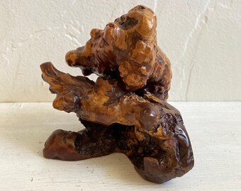 Vintage Burl Wooden Sculpture/Pen Holder, Weird and Unusual, Natural Curiosity