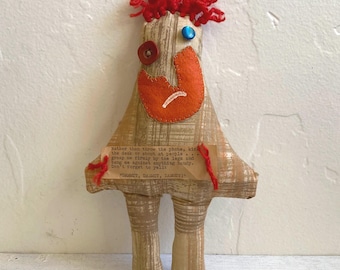 Vintage 1970's "Dammit Doll," Office Gag Gift, Plush, Handmade Folk Art