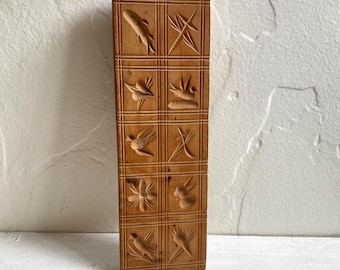 Vintage Carved Wood Springerle Cookie Mold, German/Czech Folk Art, Handmade