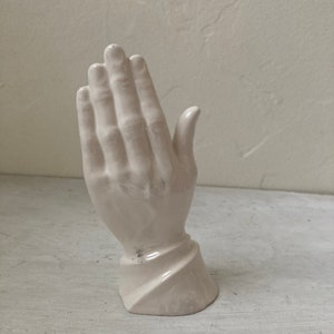 Vintage White Ceramic Hand, Sculpture, Knick Knack, Figurine, Handmade, Body Part, Anatomy, Palm Reader, Unusual Home Decor, "Hi", Wave