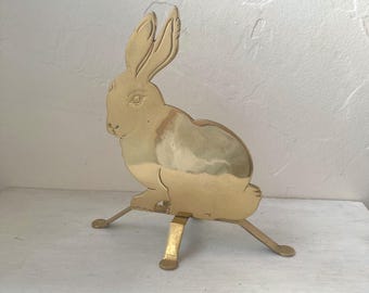 Vintage Brass Bunny Candle Holder, Rabbit, Easter Decor, Springtime, Fireplace, Animals, Taper, Tablescape, Ethan Allen, 1990&#39;s Style, Home