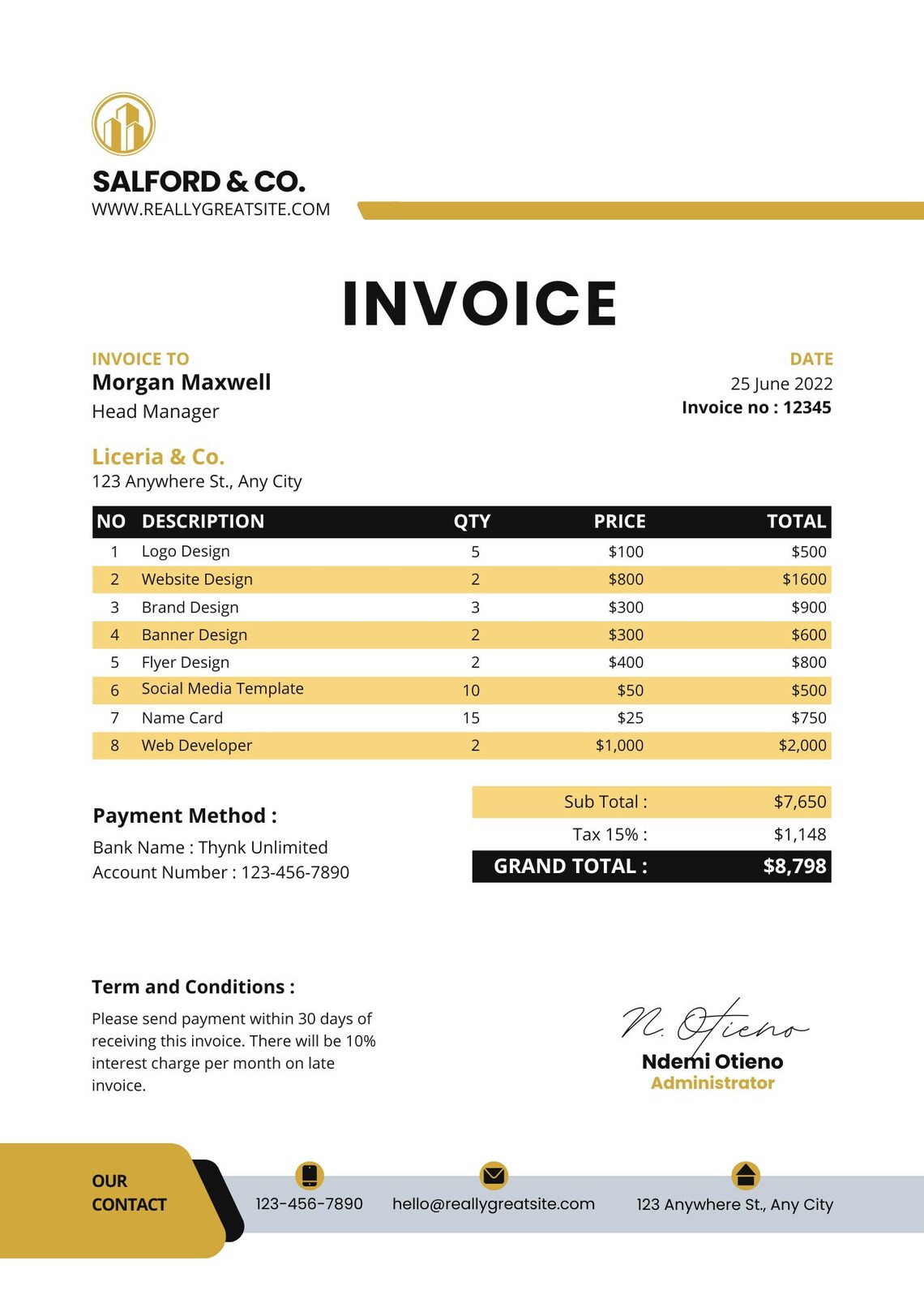 10+ Premium Invoice Templates, Professional Invoice Bundle With Resell ...