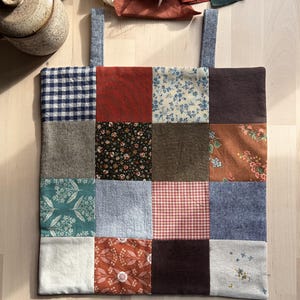 Autumn Patchwork Wall Hanging: 11.5-Inch Cotton Linen Corduroy