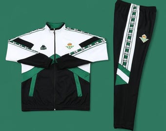 BETIS Seville retro voetbaltrainingspak 1995-97 voetbaljack Tuta trainingsjack met rits