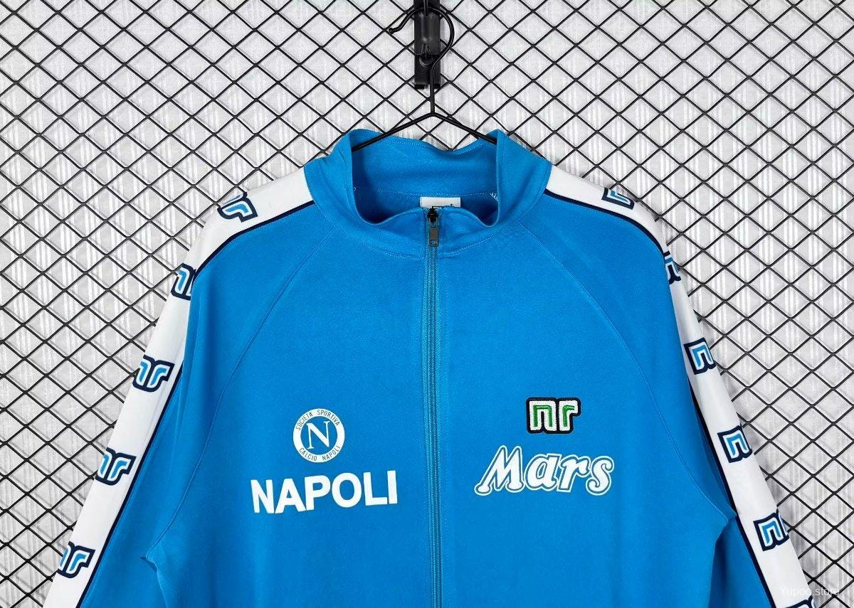 1988-1989 NAPOLI Football Soccer Retro Track Jacket Zip Mars