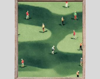 Vintage Golf Poster | Minimalist Green Sports Decor | Digital Downloadable Print