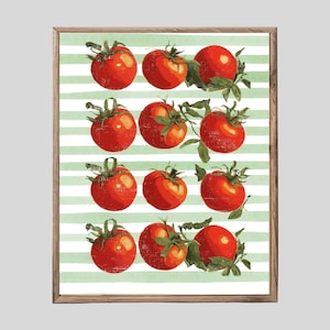 Tomate Küche Kunstdruck | Mediterrane Dekoration | Eklektischer Kulinarischer Wandstil | Digitaler Download