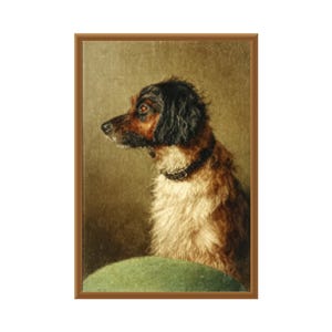 Vintage Digital Dog Art | Antique Wall Painting | Vintage Wall Art