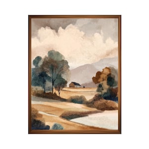 Large Cottage Core Wall Art | Abstract Landscape Oil Painting | Abstract Landscape Cottage Core Wall Art