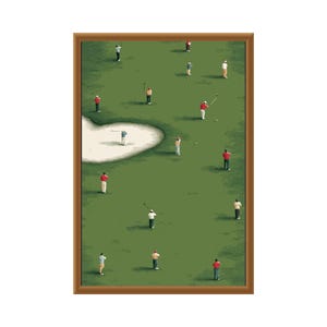 ミニマリストゴルフウォールアート | レトロスポーツプリント | ヴィンテージグリーンデコレーション | ゴルフアート
