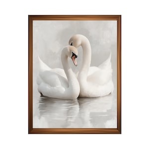 Pastel Farmhouse Swan Print | Vintage Wall Art| Farmhouse Wall art