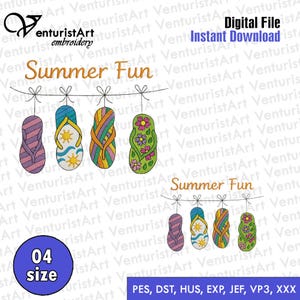 Summer Embroidery Design - Vacation Embroidery Files - Beach Vibes and Sunshine Machine Embroidery Files