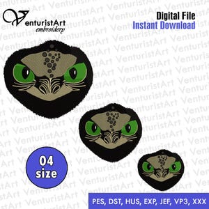 Dragon Eyes Embroidery Design: Dark Fantasy Machine Embroidery File (Instant Download)