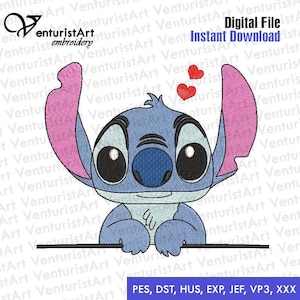 Cute Stitch Heart Embroidery Design - Digital Machine Embroidery File - Baby Stitch Pattern - Instant Download
