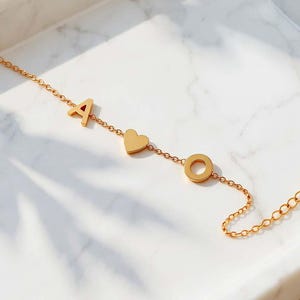 Couple Initial Bracelet, Initial Custom Bracelet, Personalized Letter Bracelet Gift For Mom, Name Initial Bracelet, Multiple Letter Bracelet