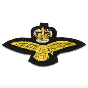 Royal Air Force (RAF) Eagle Blazer Badge – Queen’s Crown  Handcrafted Bullion Wire Embroidered Insignia,  Royal Blazer Patch , Sew on