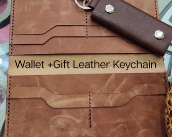 Długi portfel skórzany, wzór długiego portfela, niestandardowy długi portfel, skóra bawola, etui na karty podróżne, prezenty skórzane, prezent rocznicowy.