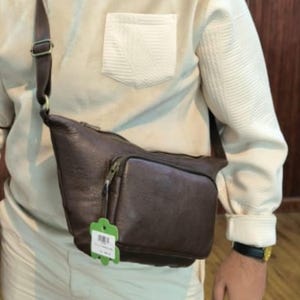 Leather Bag, Leather Cross Body Bag Pattern, Leather Sling Bag, Mens Bum Bag, Cross Body,  Mini Leather Bag, Gift For Men, Original Leather.