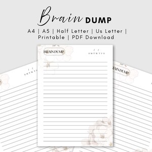 Brain Dump Planner: Mental Clarity Organizer (PDF)