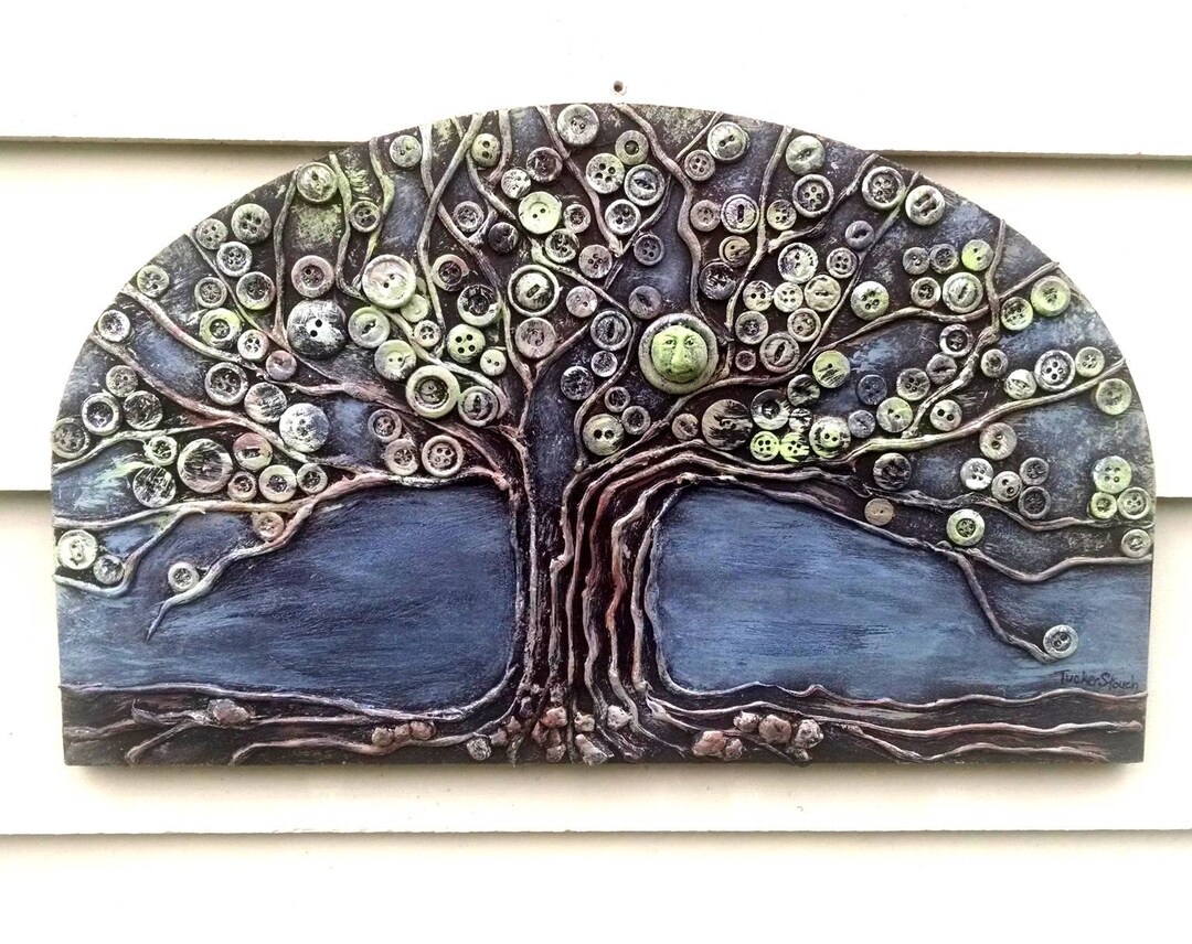 Mixed Media Arched Tree of Life Wall Art - Etsy