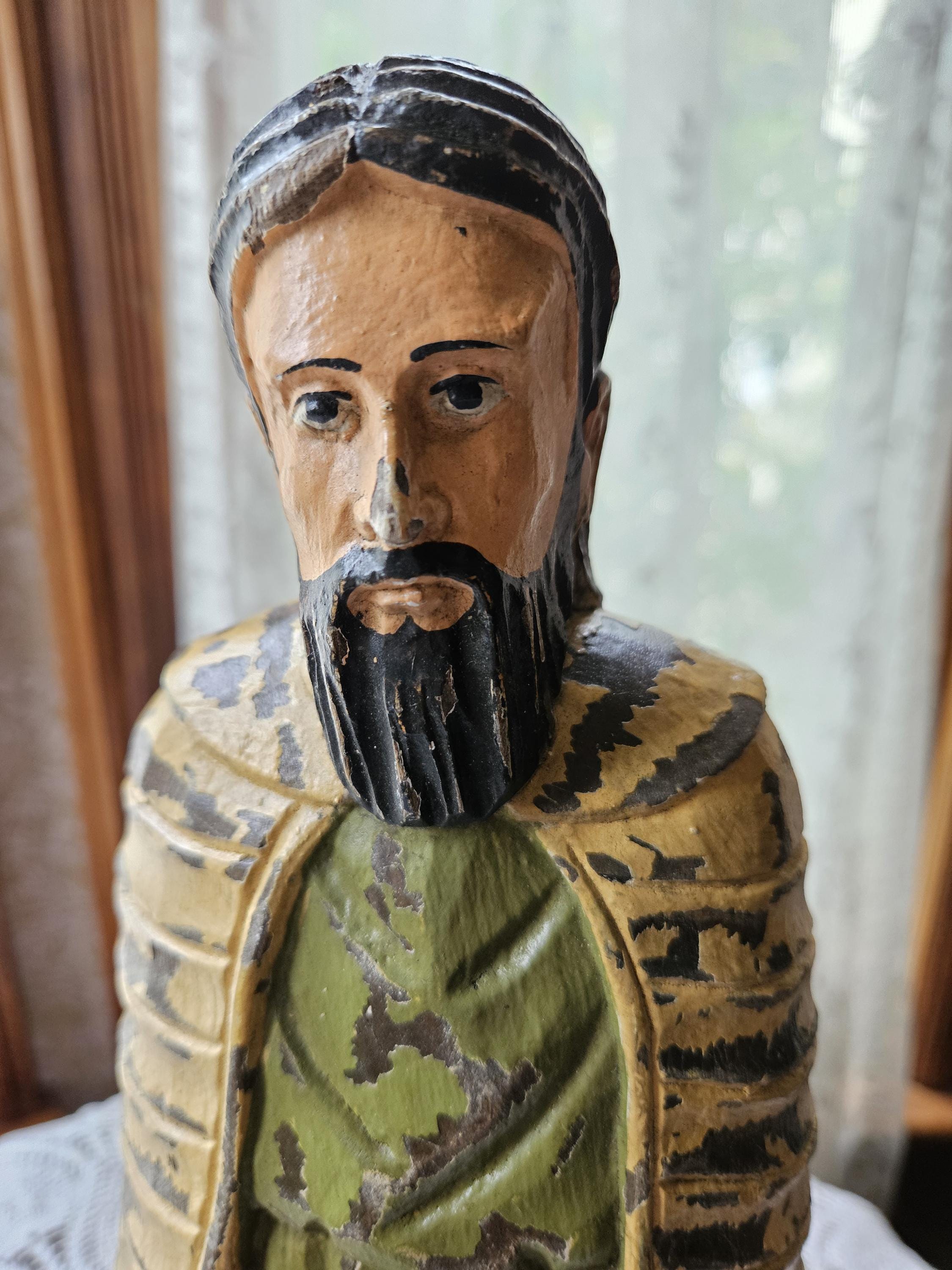 Antique Santos, Wood Statue, Jesus Statue