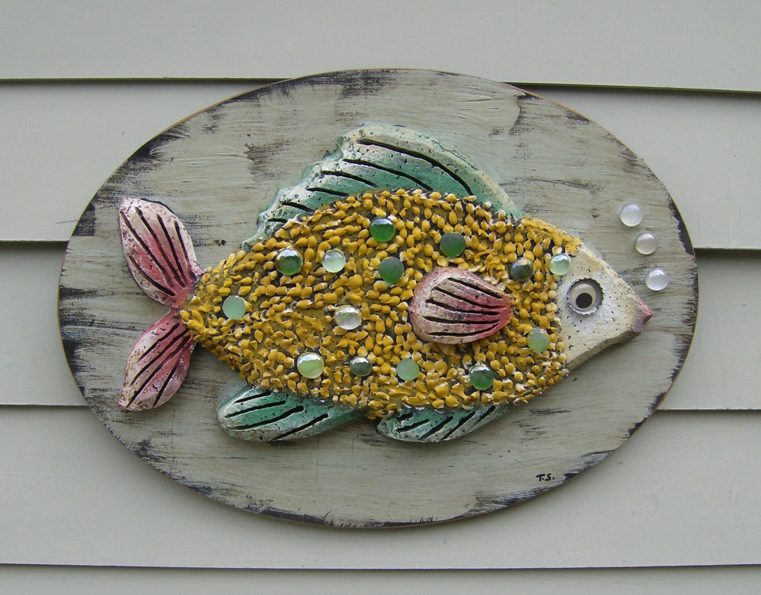 Fish Textured Wall Art, Whimsical, Custom Handmade Etsy