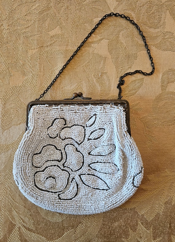 Vintage Handmade in France  Beaded Purse