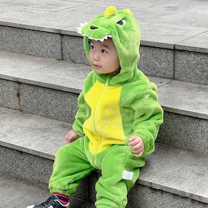 Baby Green dinosaur Jumpsuit – Infant Crawling Suit for Toddlers | Soft Cross-Border Kids Costume Onesie