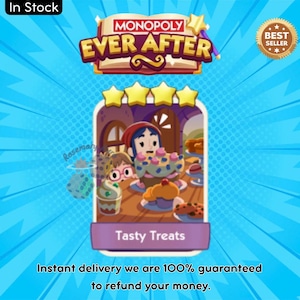 Tasty Treats Sticker 4 Star - Monopoly Ever After Album - Cheapest - Instant Delivery