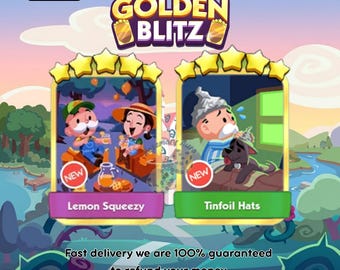 Both Golden Blitz Sticker Lemon Squeezy 5 Stars And Tinfoil Hats 4 Stars  – Cheapest Price, Fast Delivery, Monopoly GO Sticker Trade