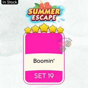 Monopoly_Go Stickers Boomin 5 Stars - Set 19 - Summer Escape