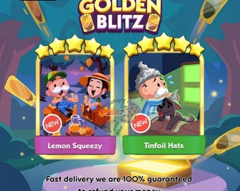 Both Golden Blitz Tinfoil Hats 5 Stars And Lemon Squeezy 5 Stars Stickers - Gold Combo Cheapest