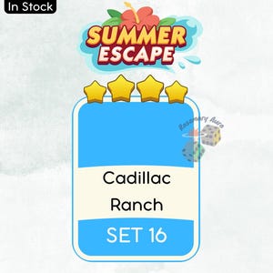 Monopoly_Go Cadillac Ranch Stiker 4 Stars - Summer Escape - Set 16