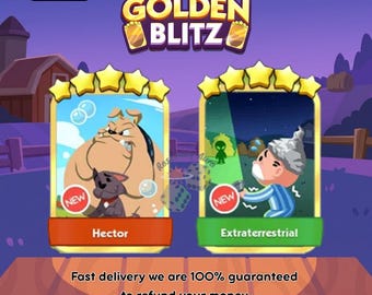 Both Monopoly Go Golden Blitz Stickers: Extraterrestrial 5 Stars And Hector 5 Stars Cheapest - Fast Delivery