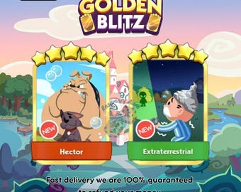 Both Golden Blitz Sticker Extraterrestrial 5 Stars And Hector 4 Stars  – Cheapest Price, Fast Delivery, Monopoly GO Sticker Trade
