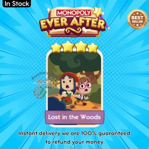 Lost in the Woods Sticker 4 Star - Monopoly Ever After Album - Cheapest - Instant Delivery
