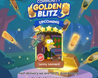 Échangez des autocollants Golden Blitz Lenny Leonard 5 Star Gold Card au meilleur prix - Nouvel album Monopoly