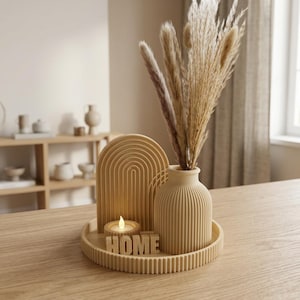 Set decorativo, decorazione moderna per la tavola, decorazione per la casa, decorazione scandinava, portacandele, vaso decorativo, design minimalista, accessorio per la casa