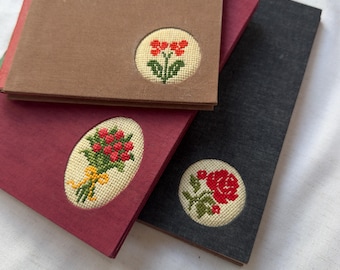 Handmade notebook, cross stitch technique
